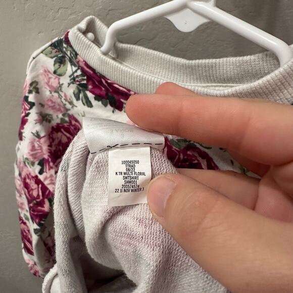 Janie and Jack Floral Puff Sleeve French Terry Sweatshirt - Picture 7 of 8